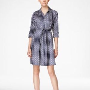 Charter Club Geo Print Shirtdress NEW NWT Retro Deadstock
